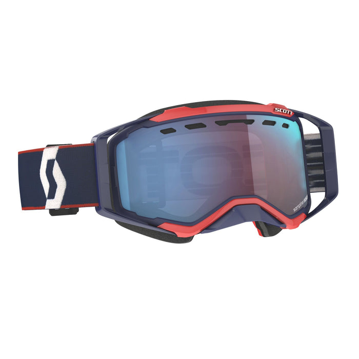 Scott Prospect Snow Goggles in Retro Blue/Red - Enhancer Blue Chrome