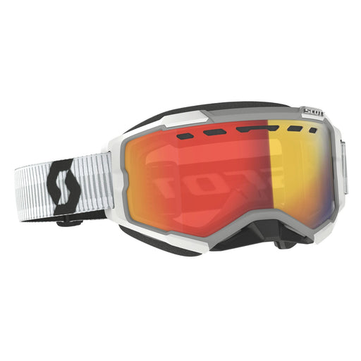 Scott Fury Snow Cross Light Sensitive Goggles in White - Light Sensitive Red Chrome