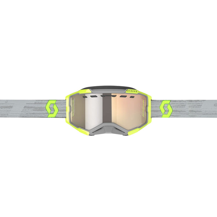 Scott Fury Snow Cross Light Sensitive Goggles in Grey/Yellow - Light Sensitive Bronze Chrome