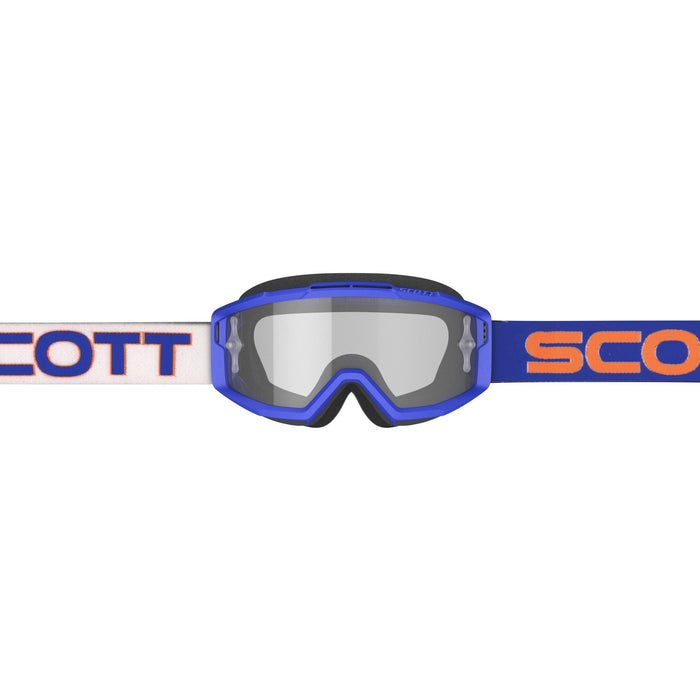 Scott Split OTG Clear Googles in White/Blue - Clear Works- 2022
