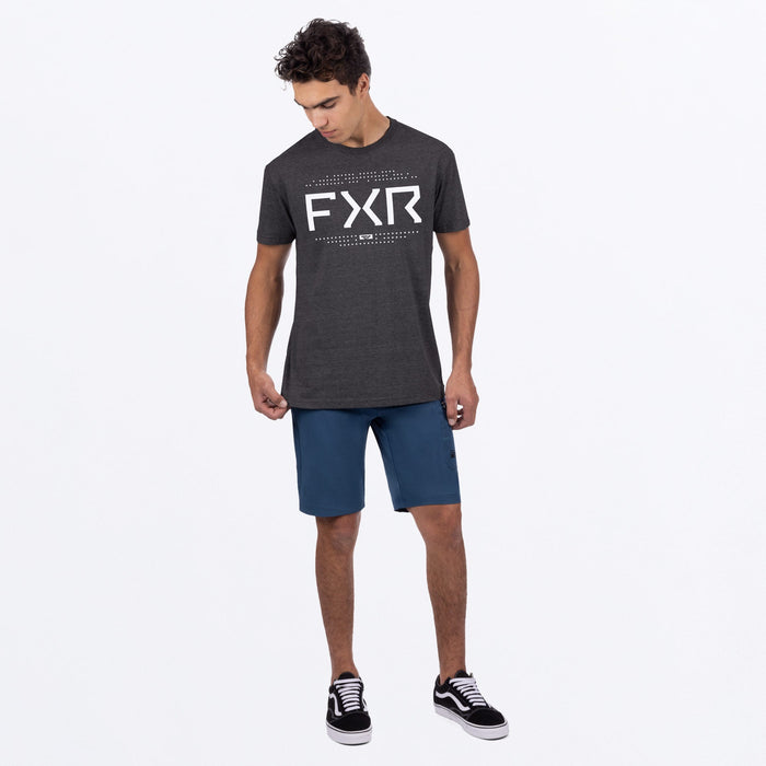 FXR Helium Premium T-shirt in Charcoal Heather/White