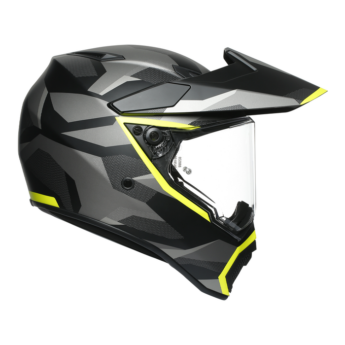 AGV AX9 Siberia Helmet in Matte Black/Yellow Fluo
