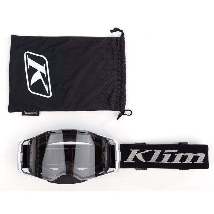 Klim Edge Off-Road Goggles in Focus Metallic Silver Clear Lens - 2021