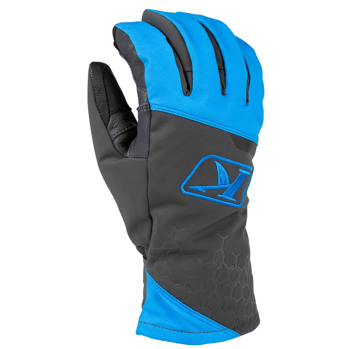Klim Powerxross Glove in Asphalt - Electric Blue Lemonade