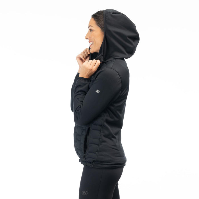 Klim Luna Stretch Down Hybrid Women's Hoodie in Black