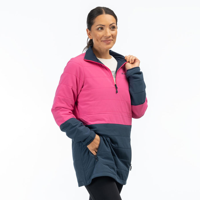 Klim Soteria Women's Insulated Pullover in Punch Pink - Dress Blues