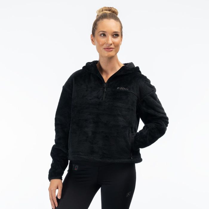 Klim Cascade 1/4 Women's Zip Crop Hoodie in Black
