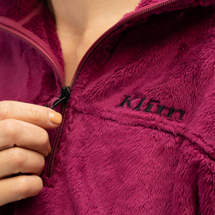 Klim Cascade 1/4 Women's Zip Crop Hoodie in Raspberry Radiance