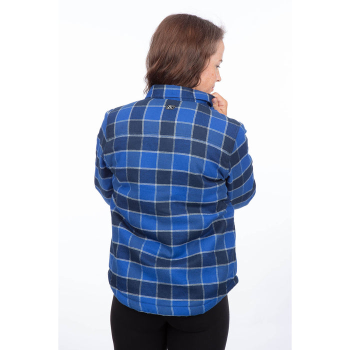 Klim Clouds Rest Fleece Lined Women's Flannel Shirt in Mazarine Blue - Dress Blues