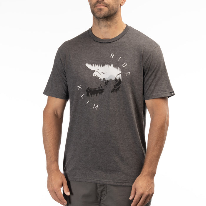 Klim Ride Tri-blend Tee in Heathered Charcoal - Monument