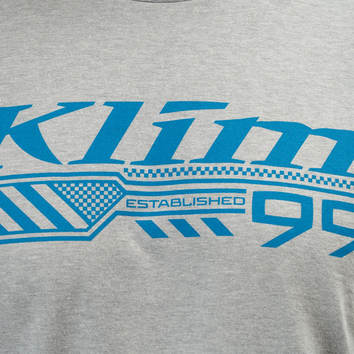 Klim Foundation Tri-blend Tee in Heathered Gray - Imperial Blue