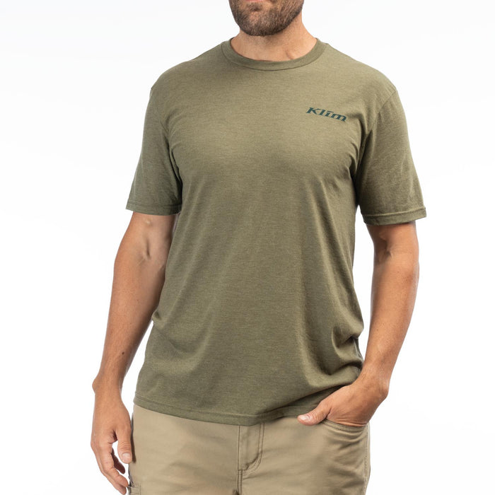 Klim Discovery Tri-blend Tee in Military Green Frost - Dark Sea