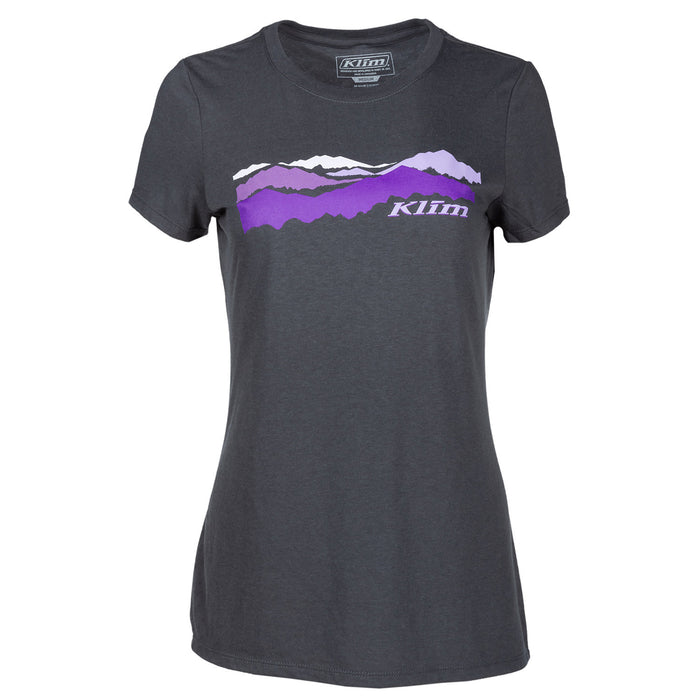 Klim Women's Horizon Shortsleeve T shirt in Charcoal - Heliotrope