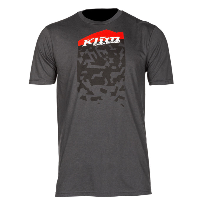 Klim Squad Short Sleeve T shirt in Charcoal - Fiery Red
