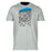 Klim Squad Short Sleeve T shirt in Heathered Grey - Electric Blue Lemonade