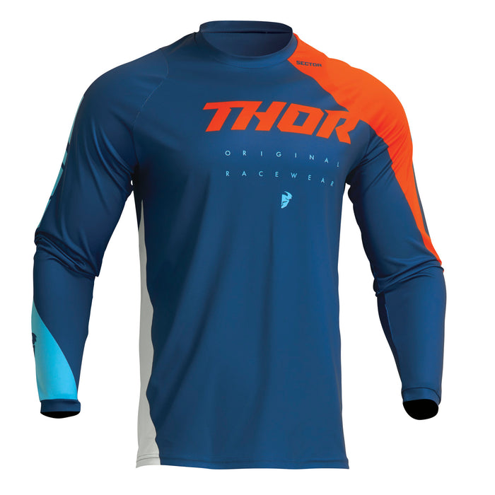 THOR Sector Edge Youth Jersey in Navy/Red Orange