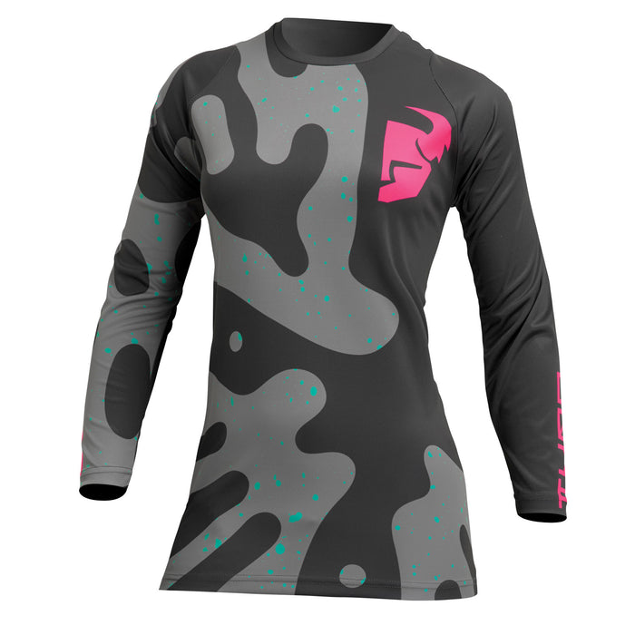 Thor Sector Disguise Women's Jersey in Gray/Flo Pink