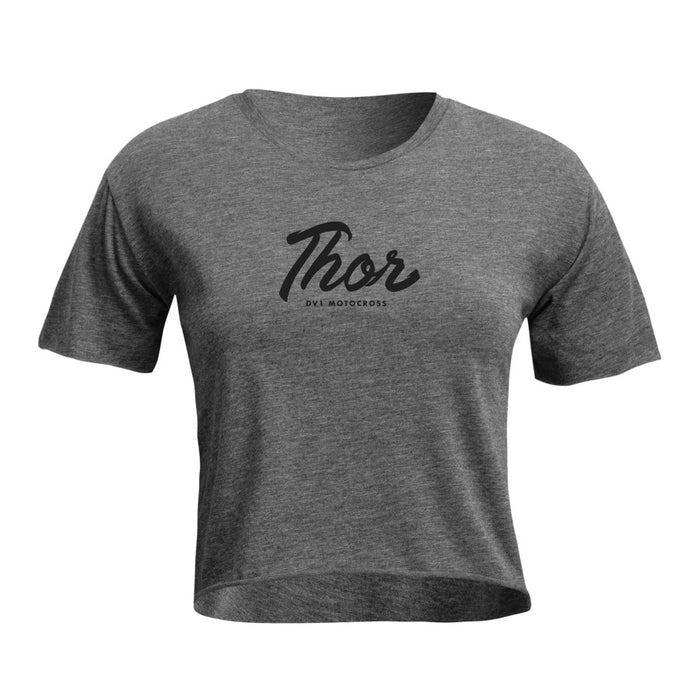 Thor Script Women's Crop Top Shirts in Charcoal