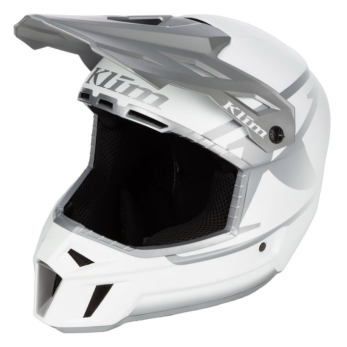 Klim F3 Icon Helmet - ECE in White - Monument Gray