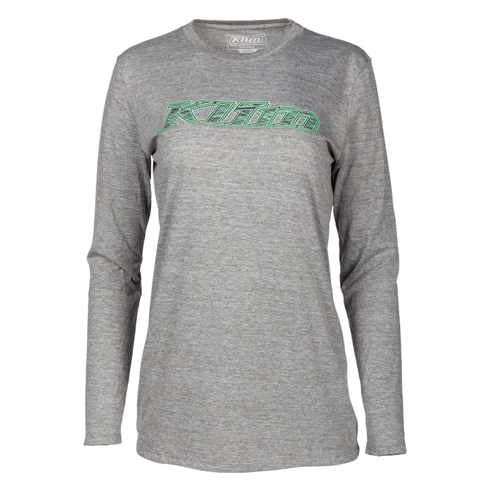 Klim Women's Frost Longsleeve T shirt in Aluminum Gray - Wintermint