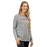 Klim Women's Frost Longsleeve T shirt in Heathered Gray - Raspberry Radiance