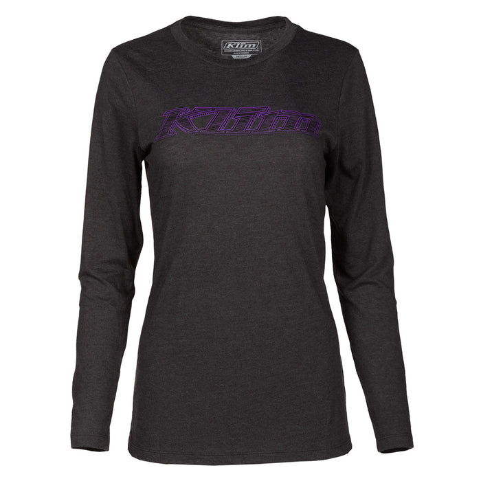 Klim Women's Frost Longsleeve T shirt in Space Black - Heliotrope