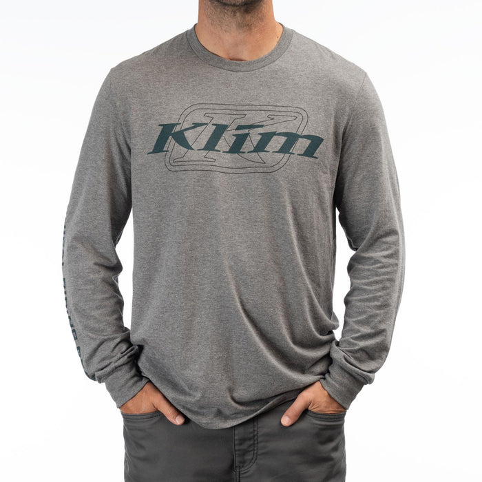 Klim K Corp Long Sleeve Tees in Gray Frost - Dark Sea