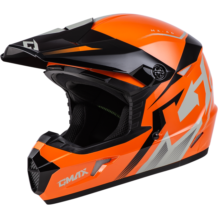 GMAX MX-46 Compound Youth MX Helmet in ORANGE