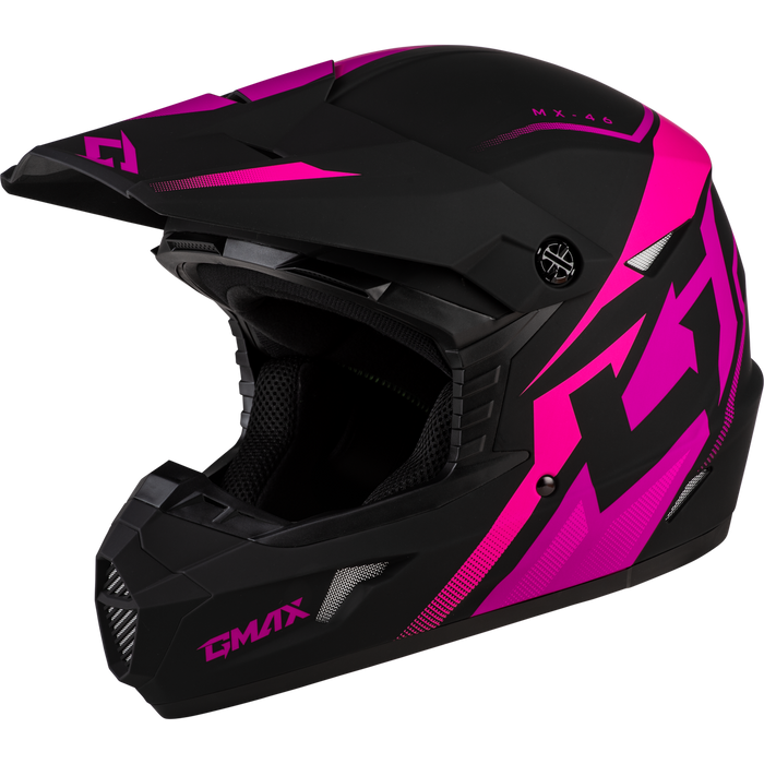 GMAX MX-46 Compound Youth MX Helmet in MATTE PINK