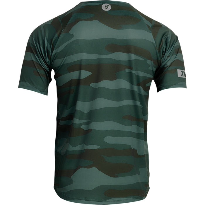 Thor Assist Camo MTB Short-Sleeve Jersey in Green