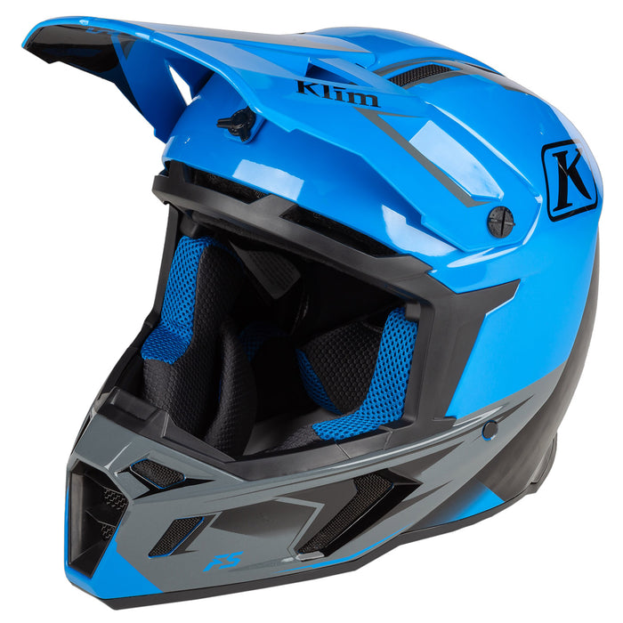 Klim F5 Legion Helmet in Electric Blue Lemonade