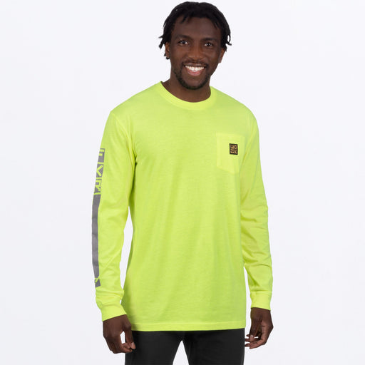 FXR Work Pocket Premium Longsleeve in HiVis