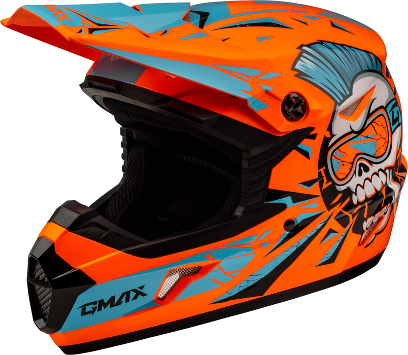 GMAX MX-46Y Unstable Youth MX Helmet in Orange/Blue