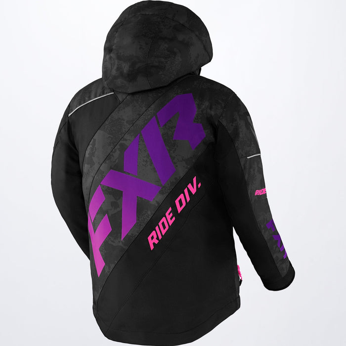 FXR CX Youth Jacket in Black Camo/Purple Fade