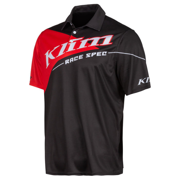 Klim Race Spec Polo in Black - High Risk Red