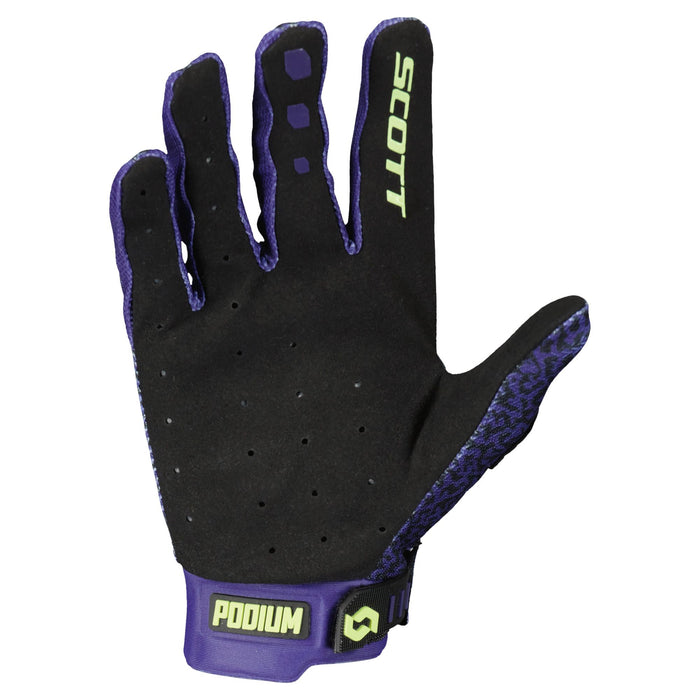Scott Podium Pro Gloves in Dark Purple/Mint Green