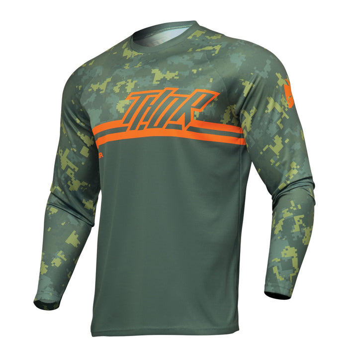 Thor Sector Digi Camo Jersey in Forest Green/Camo
