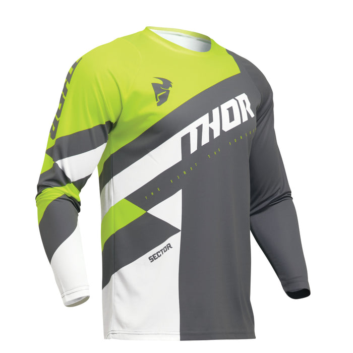 Thor Sector Checker Jersey in Charcoal/Acid