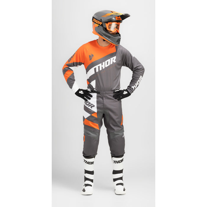 Thor Sector Checker Pants in Charcoal/Orange
