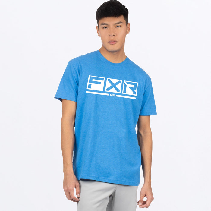 FXR Podium Premium T-shirt in Tranquil Blue/White