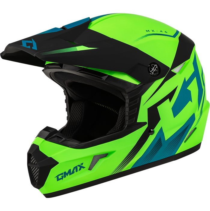 GMAX MX-46 Compound Youth MX Helmet in MATTE GREEN
