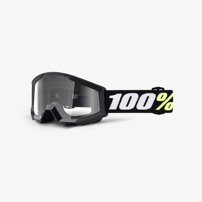100% Strata Mini Youth Goggles - Clear Lens in Black / Clear / Black