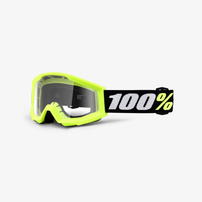 100% Strata Mini Youth Goggles - Clear Lens in Yellow / Clear / Yellow