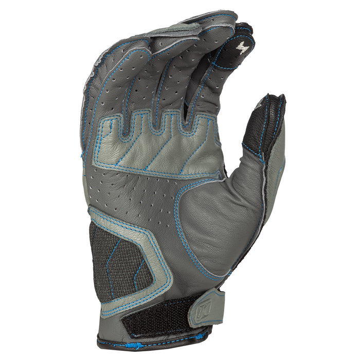 Klim Induction Gloves in Cool Gray - Electric Blue Lemonade 2022
