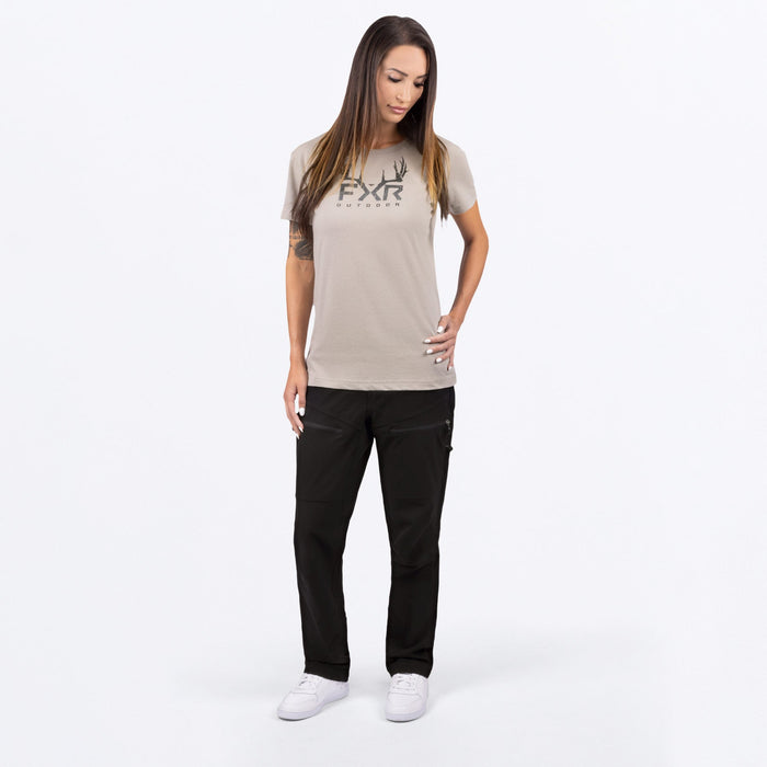 FXR Antler Premium Women's T-shirt in Stone/Black