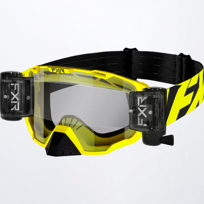 FXR Maverick Roll-Off MX Goggles in Hi Vis/Black