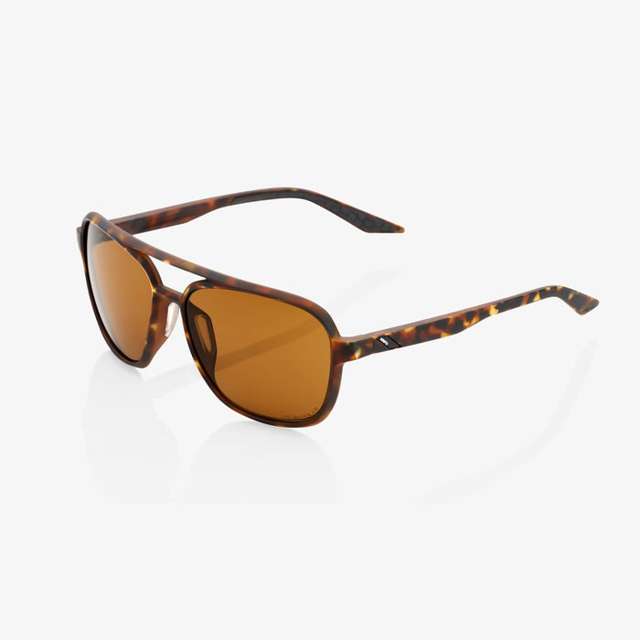 100% Kasia Aviator Sunglasses in Soft tact havana / Bronze PEAKPOLAR