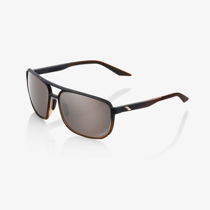 100% Konnor Aviator Sunglasses in Matte translucent brown fade / HiPER silver mirror