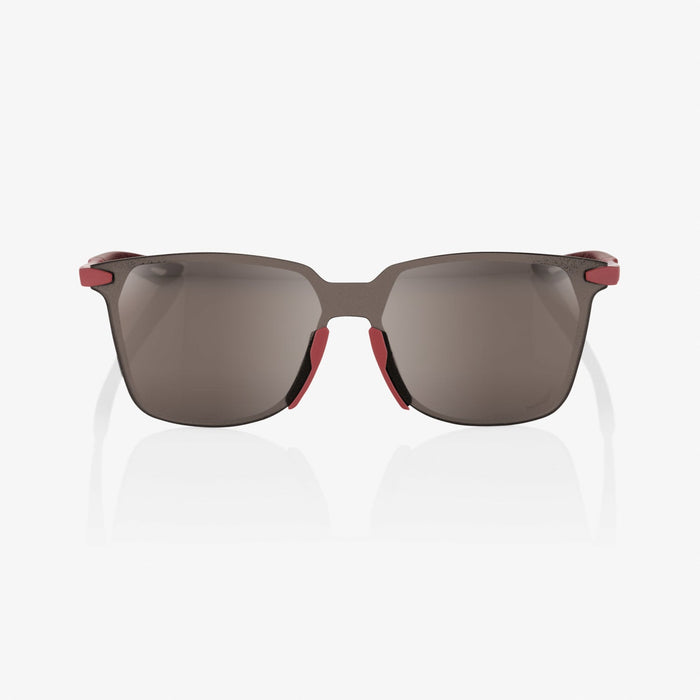 100% Legere (square Frames) Sunglasses in Soft tact crimson / HiPER silver mirror