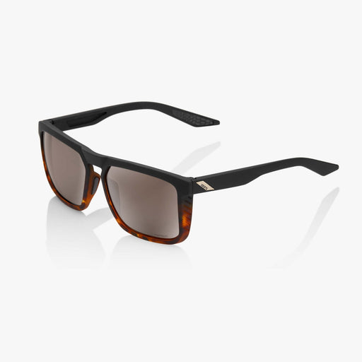100% Renshaw Sunglasses in Soft tact black/havana fade / HiPER silver mirror